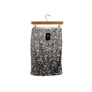 Silver Sequin Skirt